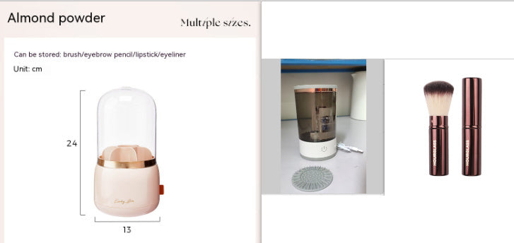 أداة تنظيف فرش ظلال العيون النسائية، جهاز تنظيف فرش المكياج الكهربائي المحمول مع شحن USB، فرشاة تجميل أوتوماتيكية