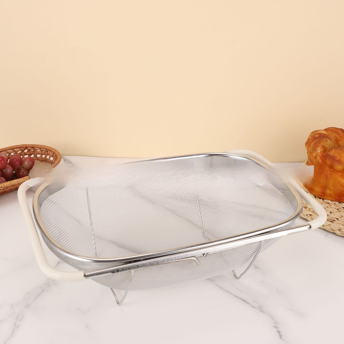 Multi-purpose Dense Hole Sink Storage Stainless Steel Washing Basket