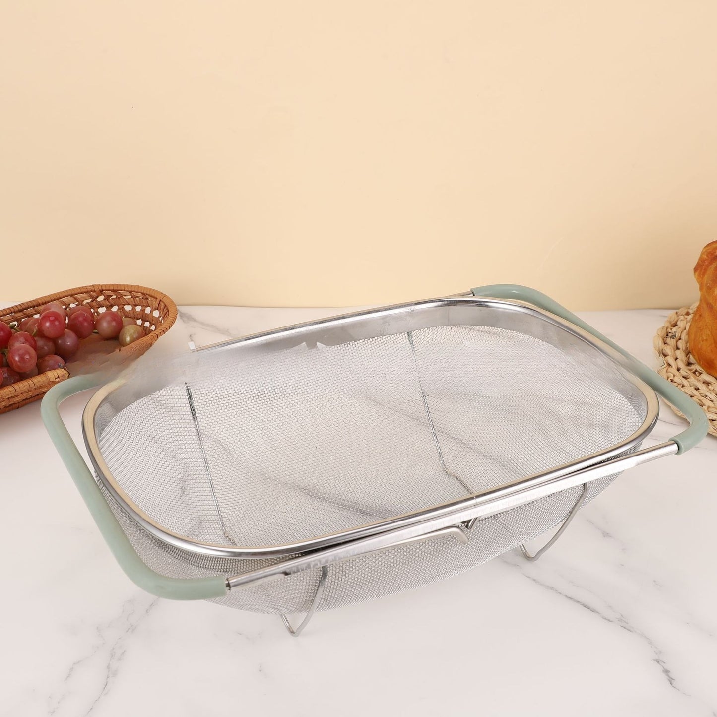 Multi-purpose Dense Hole Sink Storage Stainless Steel Washing Basket