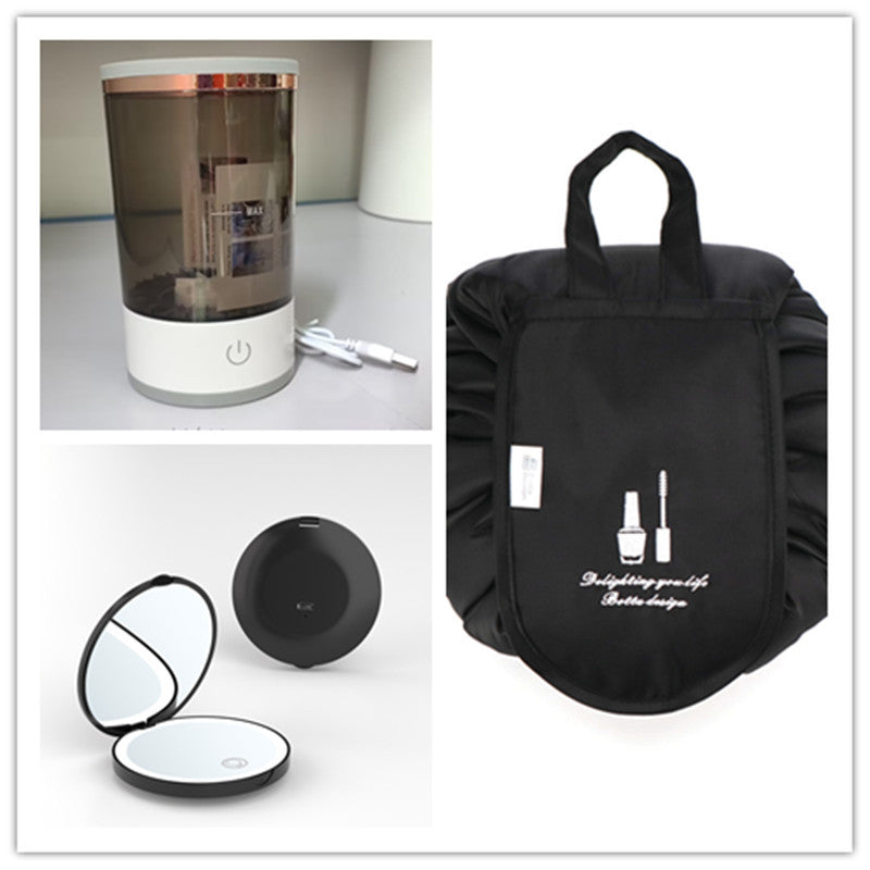 أداة تنظيف فرش ظلال العيون النسائية، جهاز تنظيف فرش المكياج الكهربائي المحمول مع شحن USB، فرشاة تجميل أوتوماتيكية