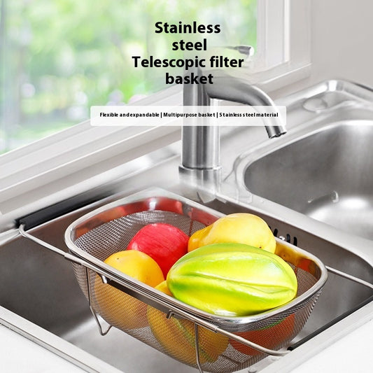Multi-purpose Dense Hole Sink Storage Stainless Steel Washing Basket