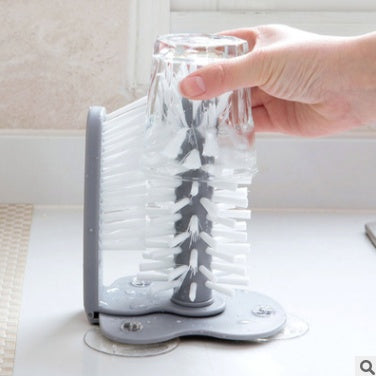 جدار شفط إبداعي، فرشاة أكواب كسولة، فرشاة تنظيف زجاجية، مطبخ، تدوير الأكواب، شاي، فرشاة أكواب، فرشاة أكواب