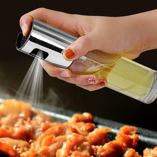BBQ Healthy Kitchen Cooking Oil Vinegar Spray Bottle Push Type Oil Spray BottlePump Oil Tank Leakproof BBQ Sprayer BBQ Tools Kitchen Gadgets
