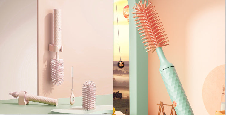 فرشاة تنظيف زجاجات الأطفال الكهربائية المصنوعة من السيليكون، قابلة للدوران 360 درجة، مزودة ببطارية ليثيوم.