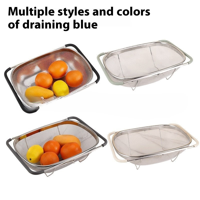 Multi-purpose Dense Hole Sink Storage Stainless Steel Washing Basket